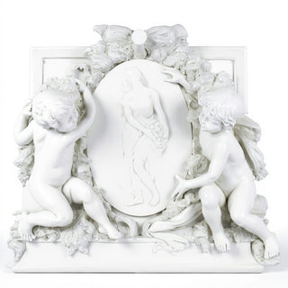 La Belle Demoiselle Cherub Wall Plaque — Flat White finish