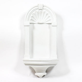 Fiberglass resin wall niche with a classical arched recess, unpainted, shown against a plain background — alternate view