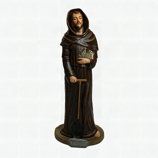 Saint Fiacre Statue - 44-inch - Realistic Color - Hand-Painted