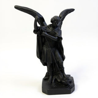 Saint Michael the Archangel Overcoming Satan Statue - 16-inch — Dusted Black finish