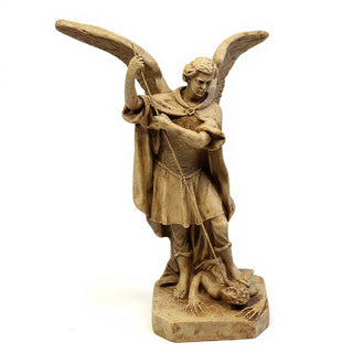 Saint Michael the Archangel Overcoming Satan Statue - 16-inch — Gothic Stone finish