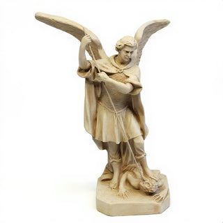 Saint Michael the Archangel Overcoming Satan Statue - 16-inch — Museum Terracotta finish