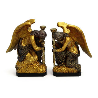 Bergama Angel, Left Statue - 35-inch — Antique Gold finish