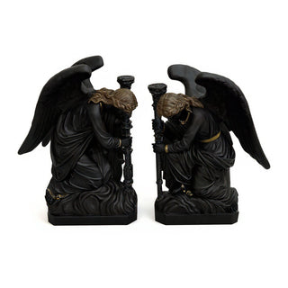 Bergama Angel, Left Statue - 35-inch — Flat Black finish