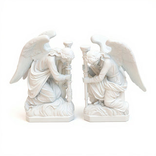 Bergama Angel, Left Statue - 35-inch — Flat White finish