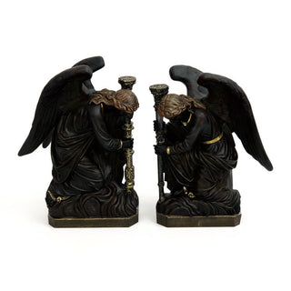 Bergama Angel, Left Statue - 35-inch — Iron finish