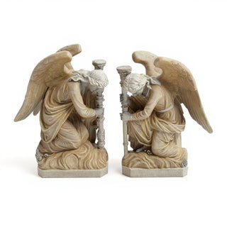 Bergama Angel, Left Statue - 35-inch — Museum Terracotta finish