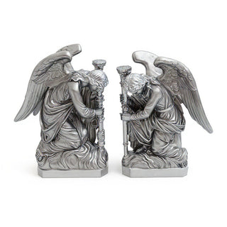 Bergama Angel, Left Statue - 35-inch — Silver finish