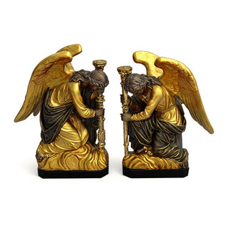 Bergama Angel, Right Statue - 35-inch — Antique Gold finish
