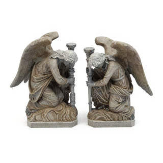 Bergama Angel, Right Statue - 35-inch — Antique Stone finish