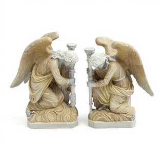Bergama Angel, Right Statue - 35-inch — Antique White finish