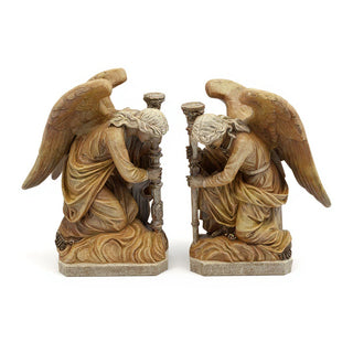 Bergama Angel, Right Statue - 35-inch — Gothic Stone finish