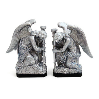 Bergama Angel, Right Statue - 35-inch — Silver finish