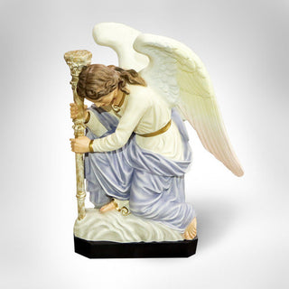 Set of hand-painted fiberglass resin angel statues in realistic color, the Bergama design. — alternate view