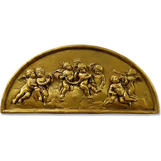 Cherubs Lunette — Antique Gold finish