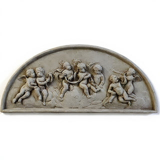 Cherubs Lunette — Antique Stone finish