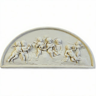 Cherubs Lunette — Antique White finish
