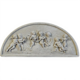 Cherubs Lunette — Limestone finish