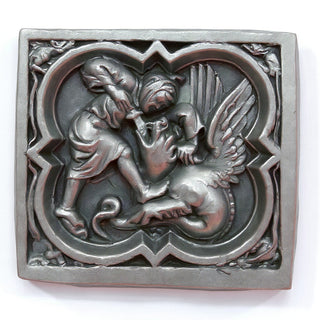 Saint George Quatrefoil Wall Plaque — Aged Silver finish