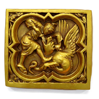 Saint George Quatrefoil Wall Plaque — Deep Gold finish