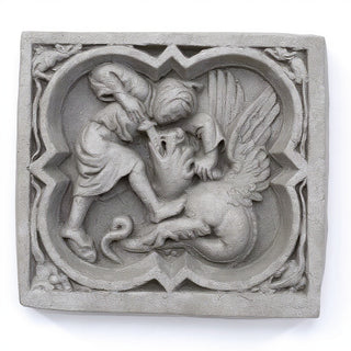 Saint George Quatrefoil Wall Plaque — Old Stone finish
