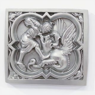 Saint George Quatrefoil Wall Plaque — Silver finish