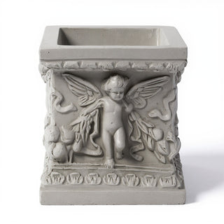 Square Patio Planter - 8-inch — Limestone finish