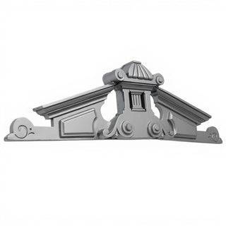 Baird Overdoor Pediment Architectural Accent — Aged Silver finish