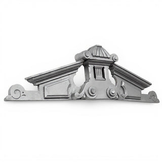 Baird Overdoor Pediment Architectural Accent — Antique Silver finish