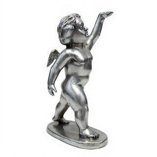 Saluto Cherub Statue - 24-inch — Antique Silver finish