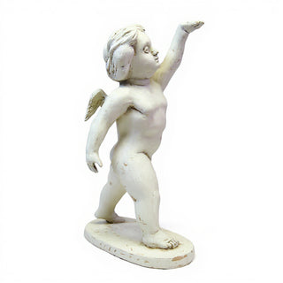 Saluto Cherub Statue - 24-inch — Antique White finish