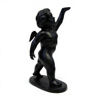Saluto Cherub Statue - 24-inch — Dusted Black finish