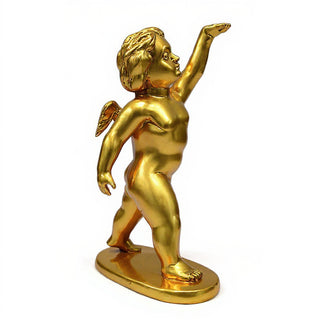 Saluto Cherub Statue - 24-inch — Deep Gold finish