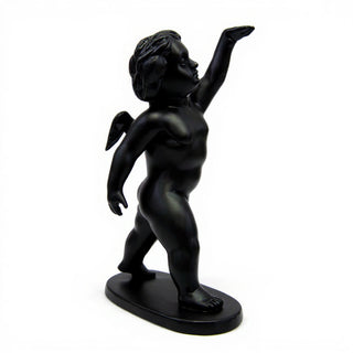 Saluto Cherub Statue - 24-inch — Flat Black finish