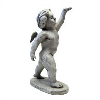 Saluto Cherub Statue - 24-inch — Old Stone finish
