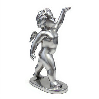 Saluto Cherub Statue - 24-inch — Silver finish