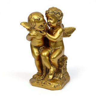 Two Cherubs Playing Statue - 21-inch — Antique Gold finish