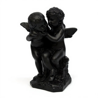 Two Cherubs Playing Statue - 21-inch — Dusted Black finish