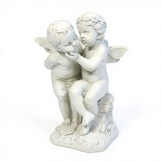 Two Cherubs Playing Statue - 21-inch — Flat White finish