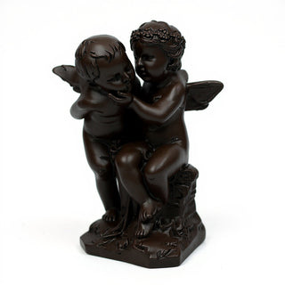Two Cherubs Playing Statue - 21-inch — Iron finish