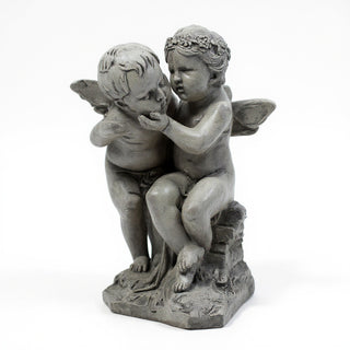 Two Cherubs Playing Statue - 21-inch — Old Stone finish