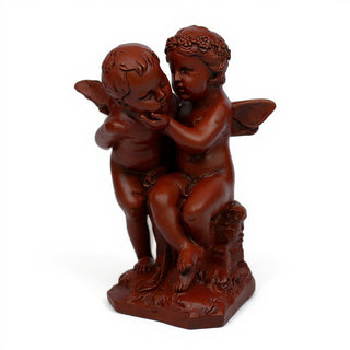 Two Cherubs Playing Statue - 21-inch — Rust finish