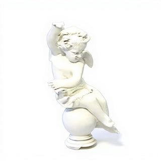 Manor Garden Cherub, Left Statue - 30-inch — Flat White finish