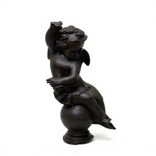 Manor Garden Cherub, Left Statue - 30-inch — Iron finish