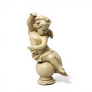 Manor Garden Cherub, Left Statue - 30-inch — Museum Terracotta finish