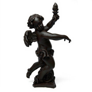 Rococo Angel Torch, Right Candleholder - 43-inch — Iron finish