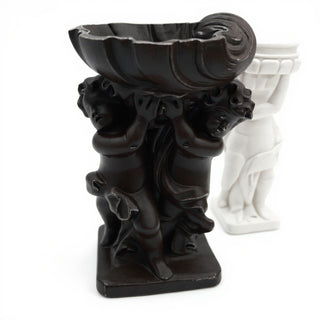 Twin Cherubs with Shell Statue - 36-inch — Iron finish
