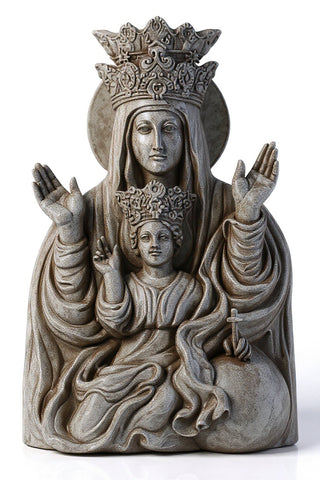 Mother & Child Plaque Rec Statue - 25-inch