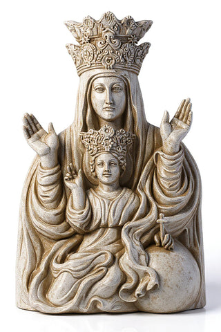 Mother & Child Plaque Rec Statue - 25-inch