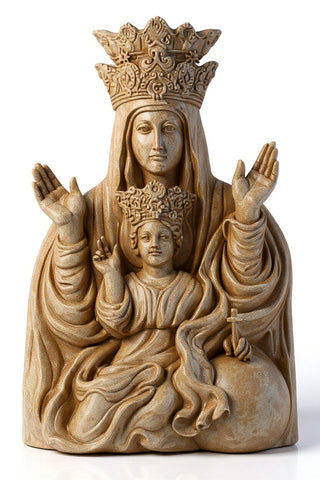 Mother & Child Plaque Rec Statue - 25-inch